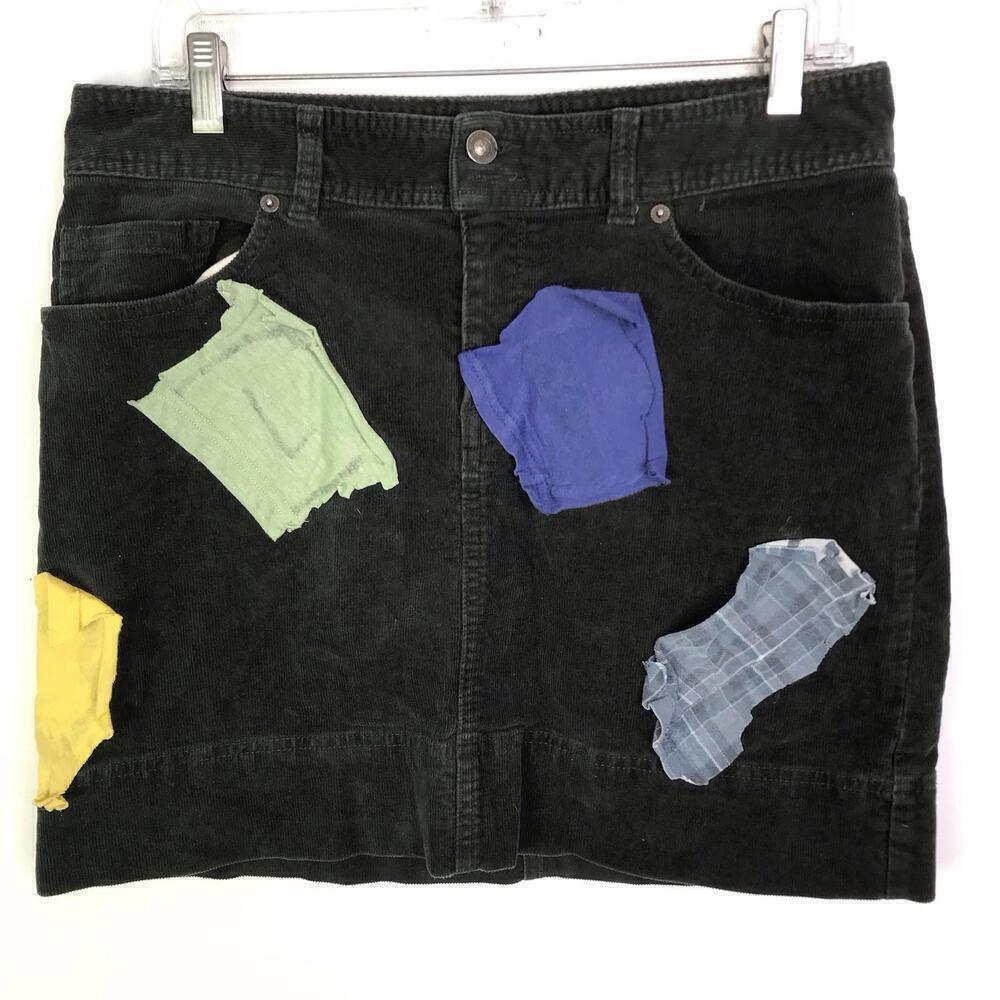 Patagonia Skirt Womens 10 Corduroy Organic Cotton Patchwork Unique Artsy